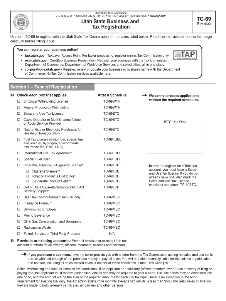 utah business form Preview on Page 1