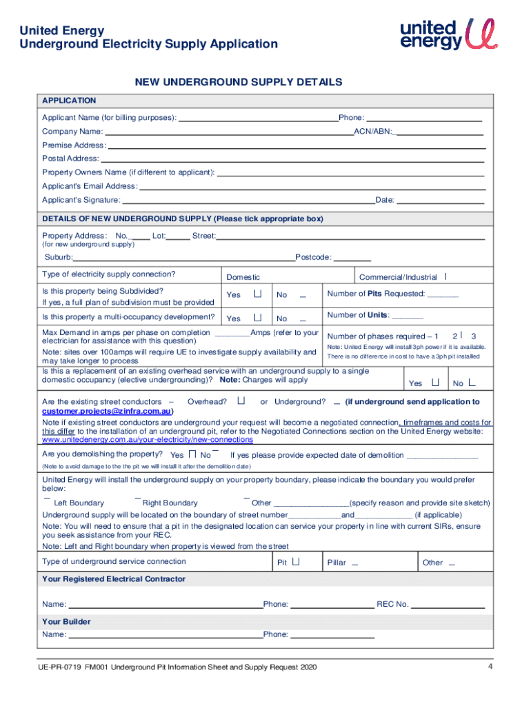 united energy electricity pit application Preview on Page 1