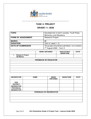 life orientation task 3 project 2020 memorandum grade 11 pdf