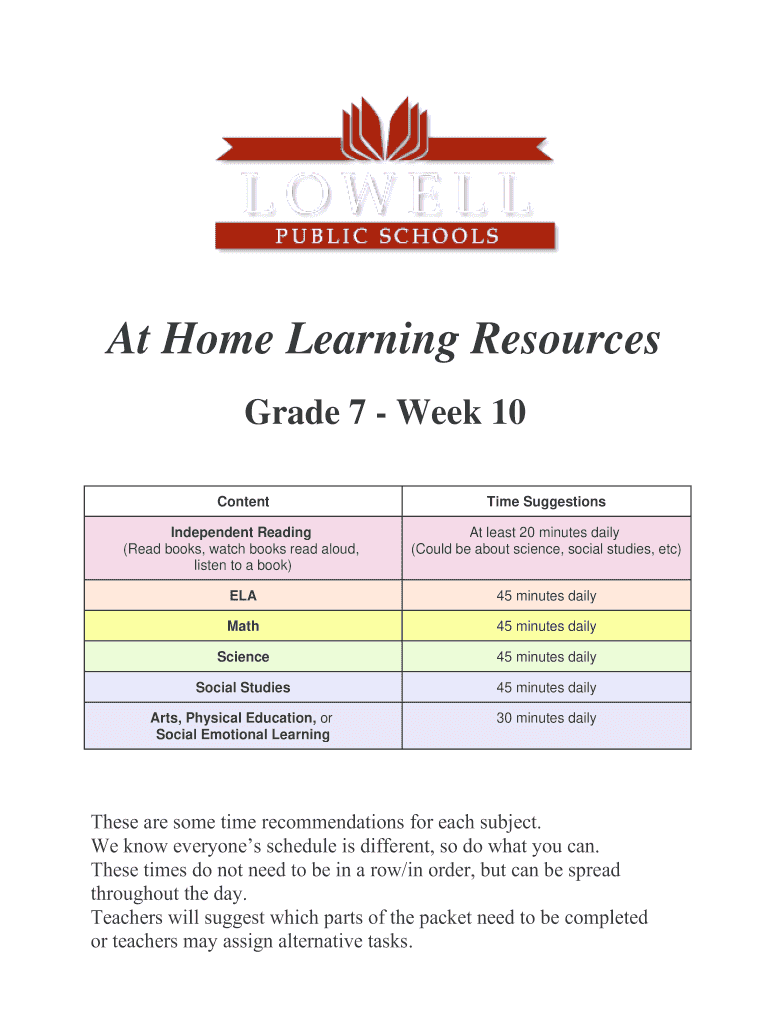 Fillable Online Grade 7 - Week 10 Fax Email Print - pdfFiller