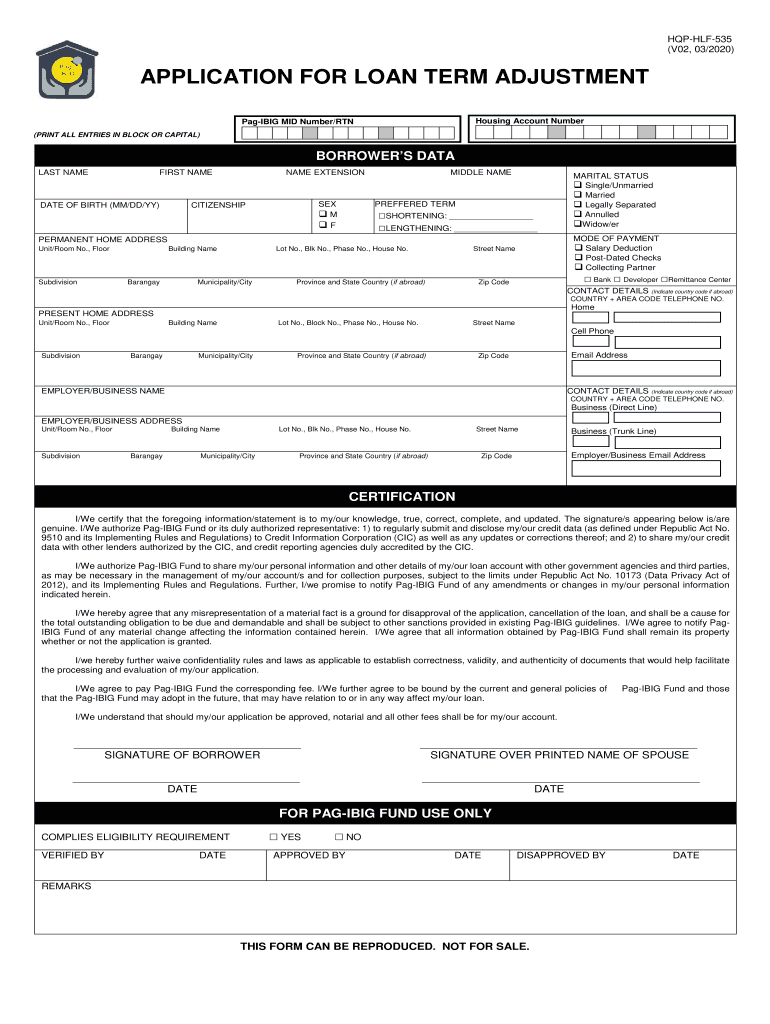 pag ibig loan term adjustment Preview on Page 1