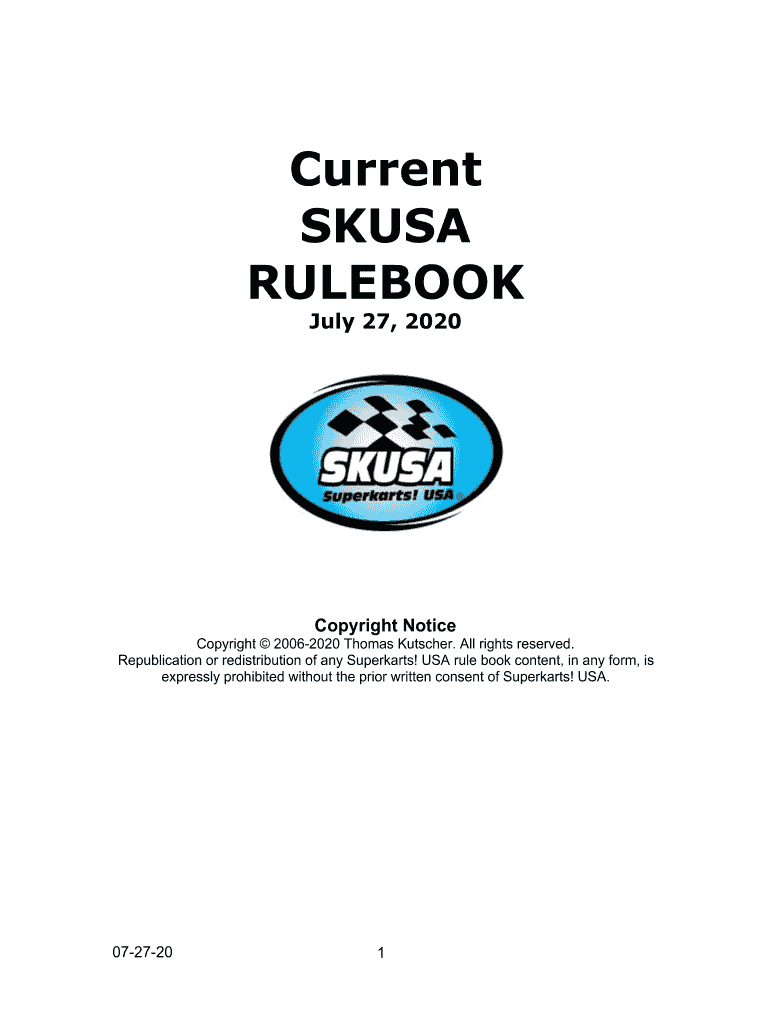 Fillable Online USA rule book content, in any form, is Fax Email Print