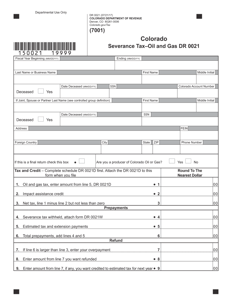 Fillable Online File Colorado Severance Tax Return Fax Email Print