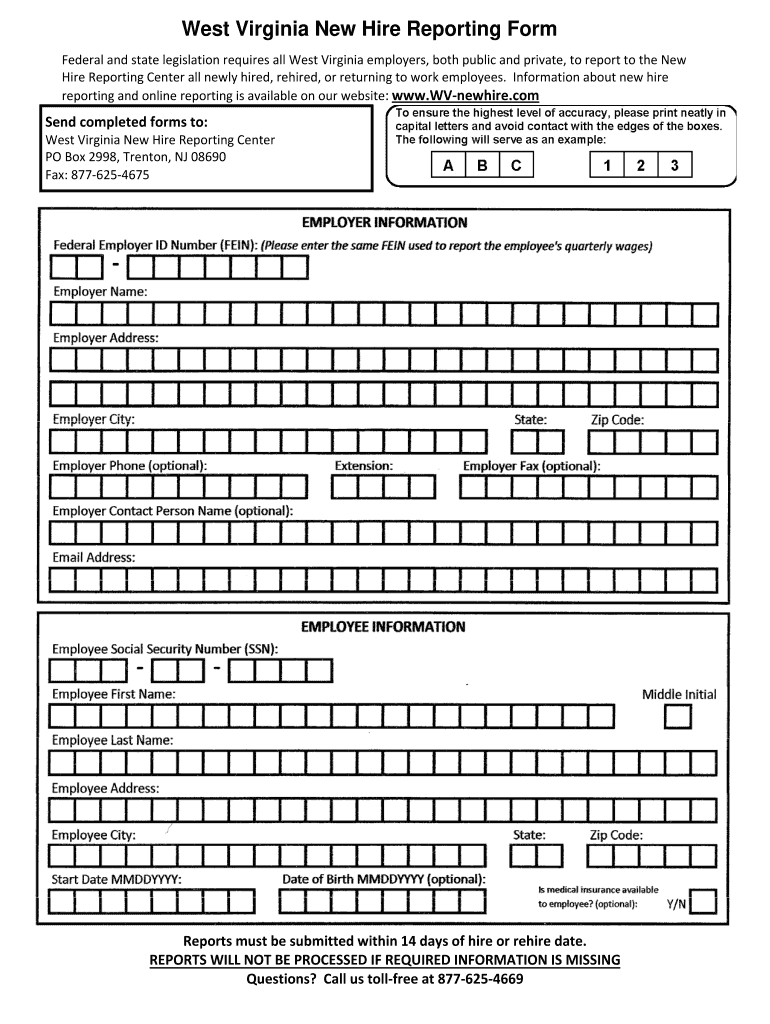 wv new hire reporting Preview on Page 1