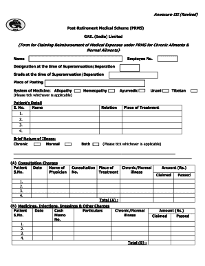 Annexure-III (Revised) Post-Retirement Medical Scheme (PRMS ...