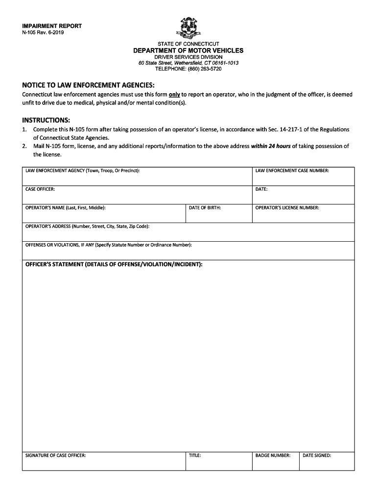 ct dmv n 105 form Preview on Page 1