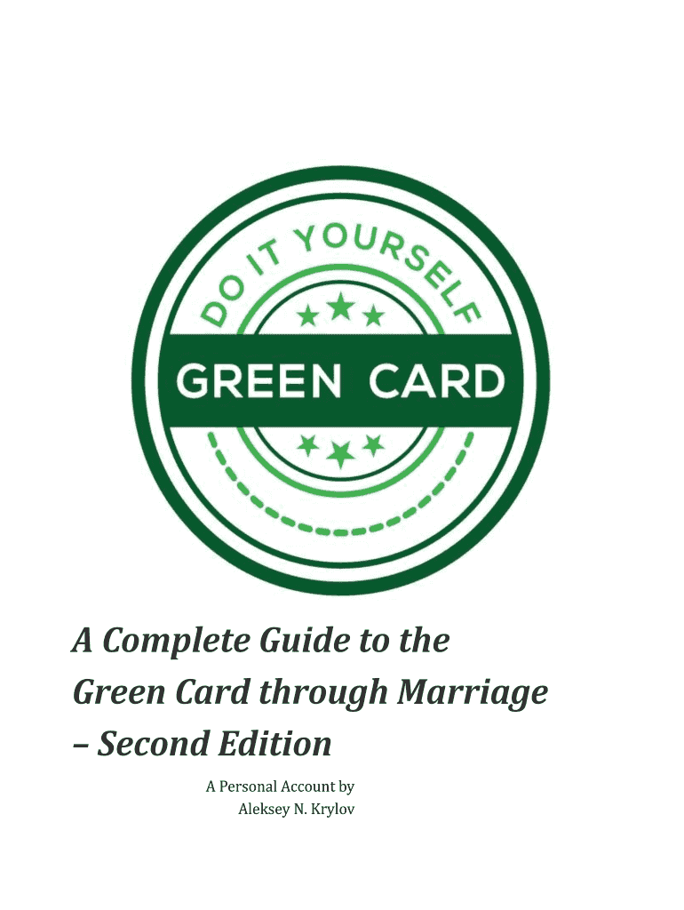 Fillable Online Green Card Through Marriage, Do It Yourself Guide. Green Card Through Marriage