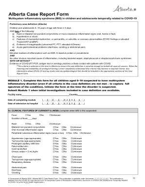 AB Case Report Form. Alberta Case Report Form