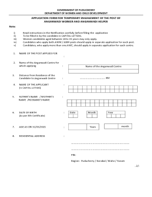 anganwadi application form pdf download 2022