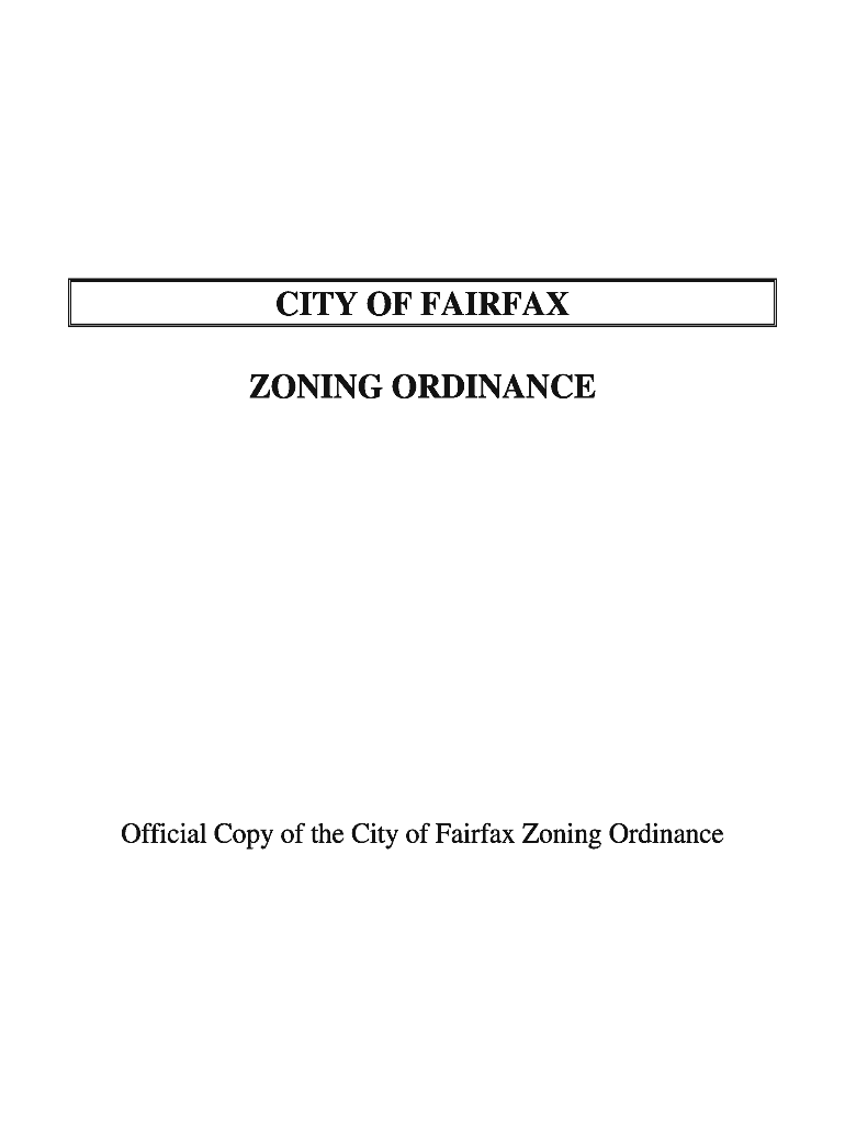Fillable Online CITY OF FAIRFAX ZONING ORDINANCE Fax Email Print pdfFiller