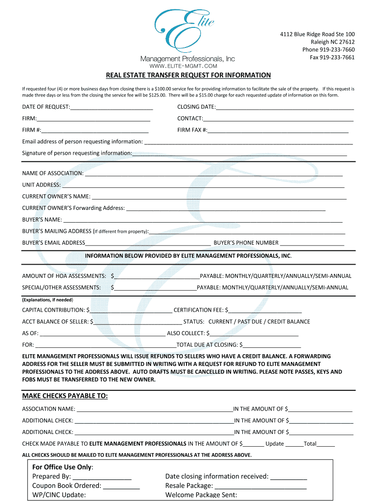 Fillable Online Fillable Online Real Estate Transfer Form Update 62015