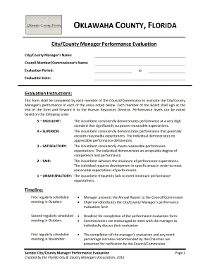 City/County Manager Performance Evaluation