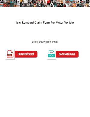 Icici Motor Claim Form Fill Online Printable Fillable Blank