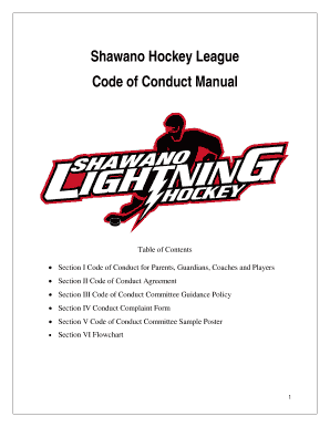 Shawano Hockey League Code of Conduct Manual - Ngin