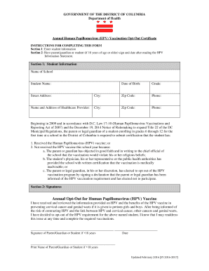 PDF HPV Opt-Out Form
