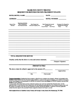 Claim Form for Refund of Hotel and Motel Tax - Hamilton ...