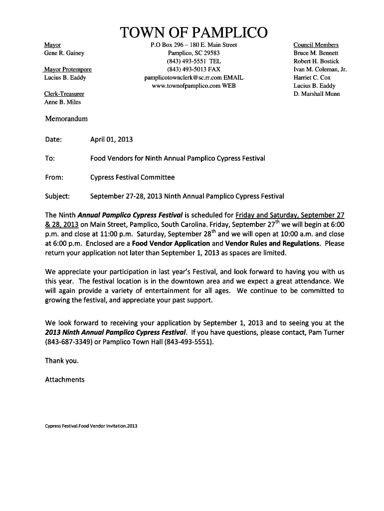 Fillable Online Food Vendor Application Vendor Rules and Regulations