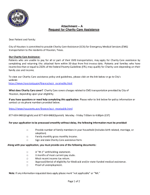 Charity Care Assistance Application