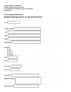 Student Self-Evaluation of Job Performance