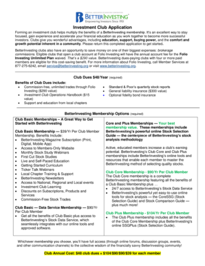 Investment Club Application Form