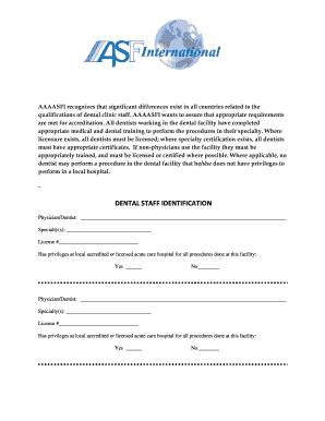 Dental Staff Identification Form