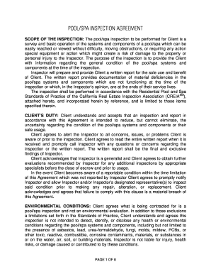Pool/Spa Inspection Agreement
