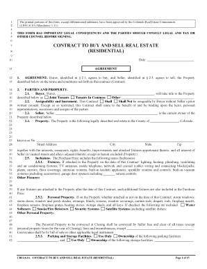 Colorado Residential Real Estate Purchase Agreement
