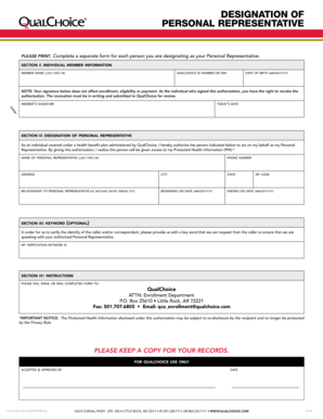Designation of Personal Representative Form