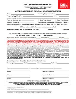 Rental Accommodation Application