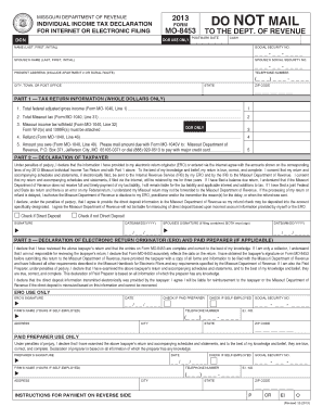 Missouri Individual Income Tax Declaration Form