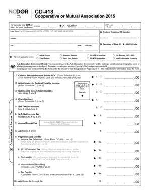 North Carolina CD-418 Form