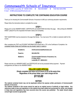 Kentucky Homeowner's Insurance Continuing Education Course