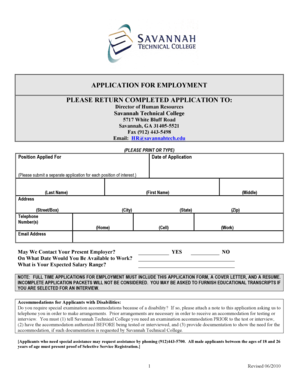 Employment Application Form