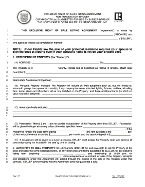 Exclusive Right of Sale Listing Agreement