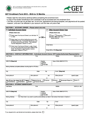 Washington GET Enrollment Form
