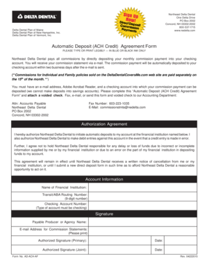 Automatic Deposit Agreement Form