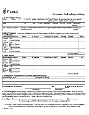 Group Insurance Beneficiary Designation Form