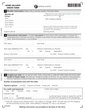 Express Scripts Home Delivery Order Form