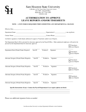 Leave Report and Timesheet Approval Authorization