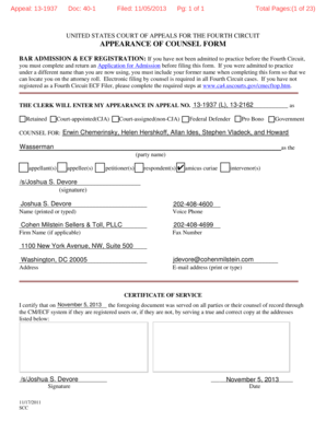 Appearance of Counsel Form