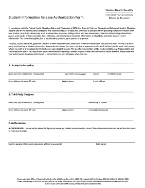 Student Information Release Authorization Form