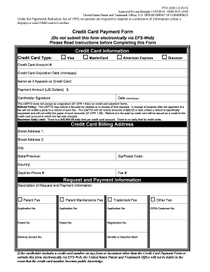 USPTO Credit Card Payment Form