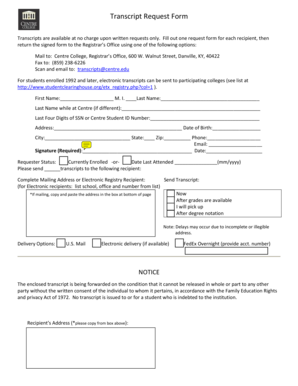 Transcript Request Form