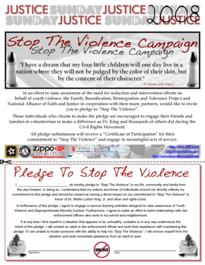 Stop The Violence Pledge Form