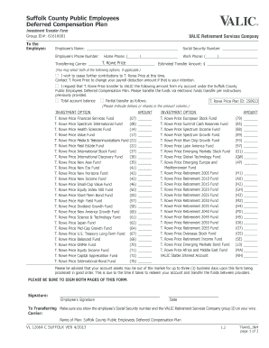 Suffolk County Public Employees Deferred Compensation Plan Investment Transfer Form