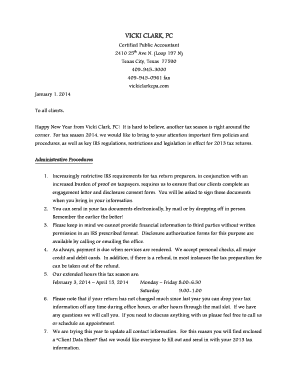 2013 Tax Client Data Sheet