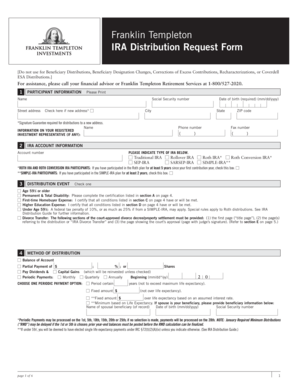 Franklin Templeton IRA Distribution Request Form