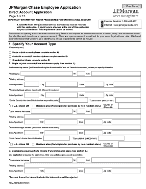 JPMorgan Chase Direct Account Application