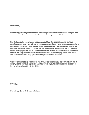 Dermatology Center Patient Registration Form