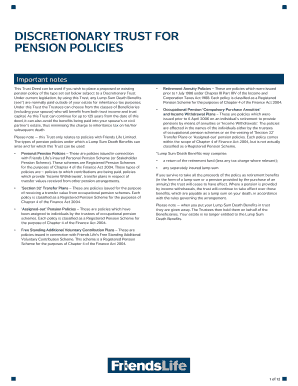 Discretionary Trust for Pension Policies